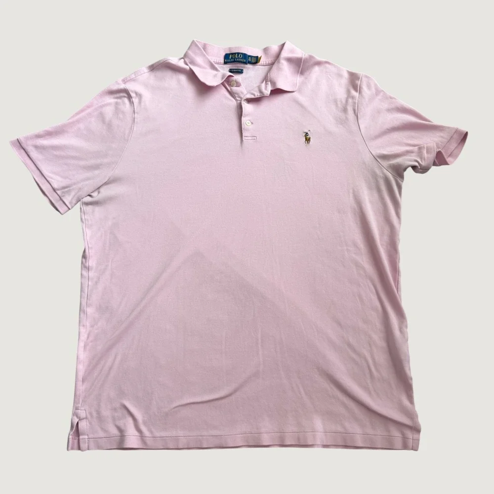 Polo Ralph Lauren Polo Shirt XL Classic Fit Short Sleeve Pink Cotton Interlock